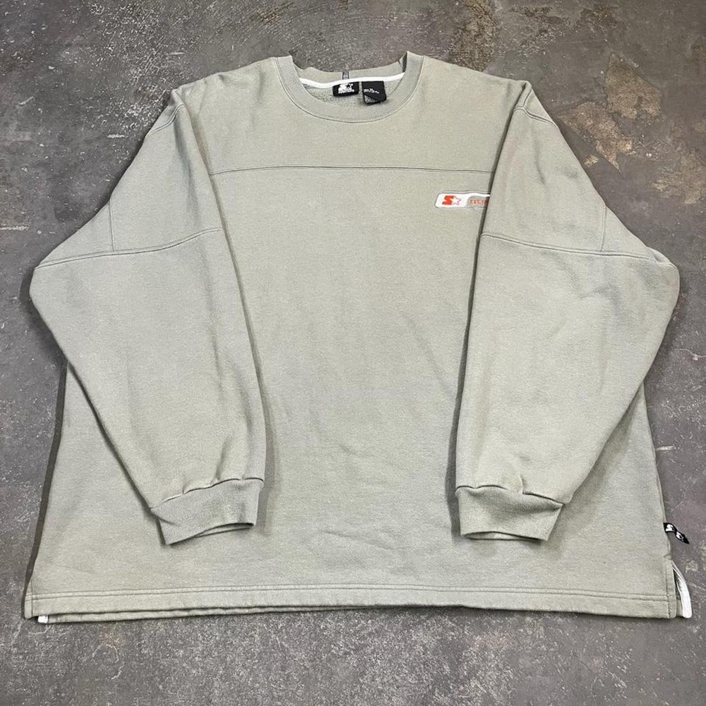 Vintage 90s Starter Heavyweight Sweatshirt Grey Green Mens 3XL Crewneck Pullover